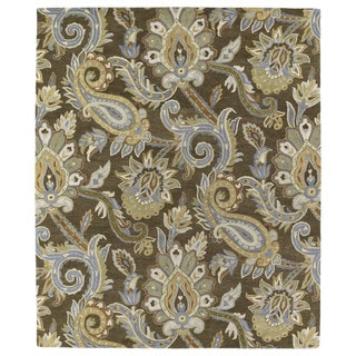 --->  Christopher Kashan Hand-tufted Light Brown Paisley Rug (10' x 14')