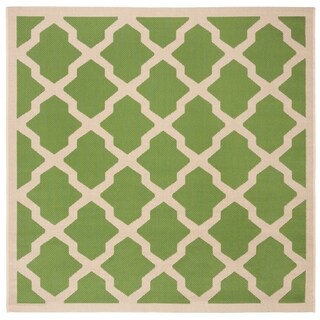 Safavieh Indoor/ Outdoor Courtyard Green/ Beige Rug (4' Square)