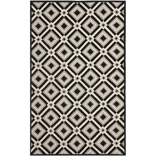 Safavieh Indoor/ Outdoor Four Seasons Black/ Grey Rug (6' x 9')