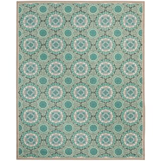 Safavieh Indoor/ Outdoor Four Seasons Mint/ Aqua Rug (6' x 9')