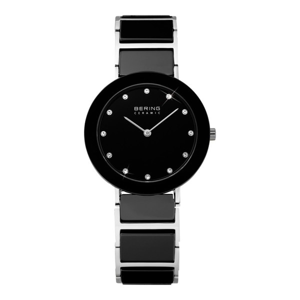 Bering Time Women's Ceramic/ Steel Black Dial Watch