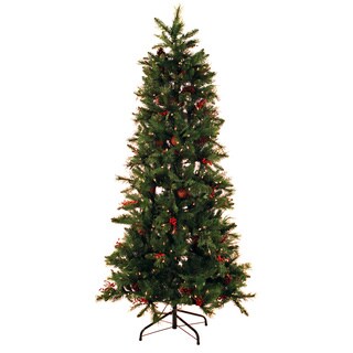 Now Sale Pre-lit Christmas Tree with Berries and Cones