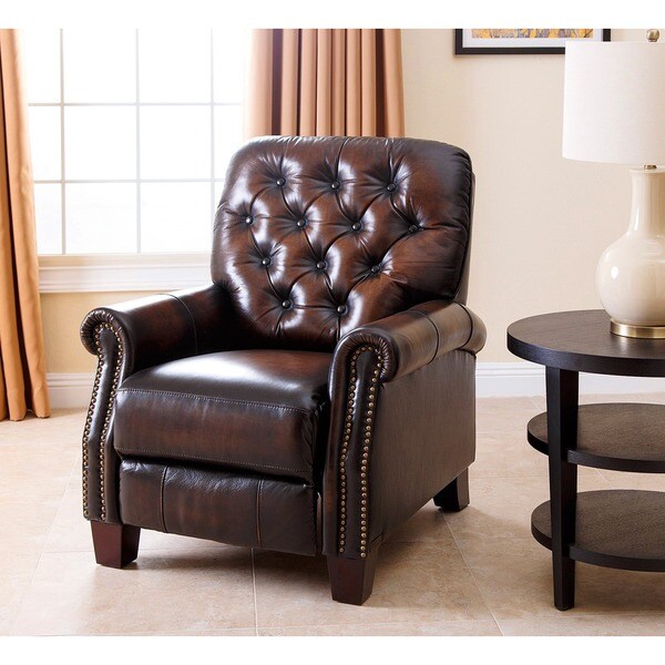 ABBYSON LIVING Camden Hand Rubbed Leather Pushback Recliner
