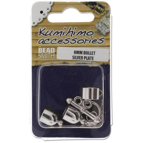 Kumihimo Bullet Finding Set 6mm - Silver Plated