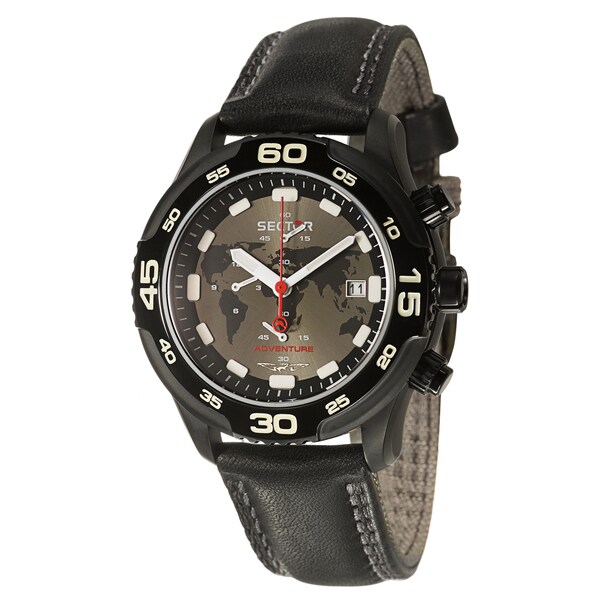 Sector Men's 'Mountain' Black Stainless Steel Chronograph Watch