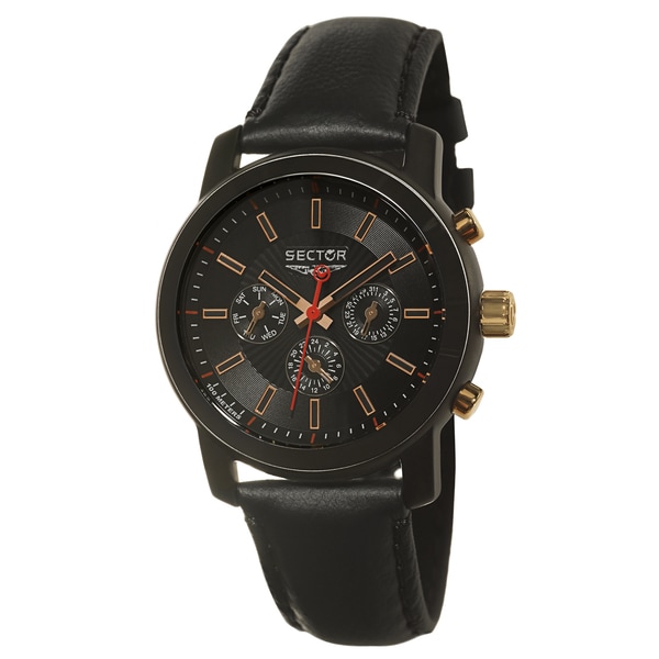 Sector Men's 'Action' Ceramic and Rose Gold PVD Two Time Zone Watch