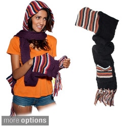 Knitted pixie Multi-colored Hat Scarf (Nepal)-Image