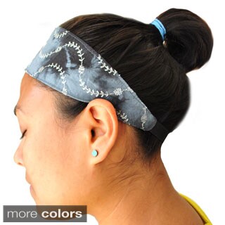 Embroidered Tie-dye Yoga Headband (Nepal)-Image