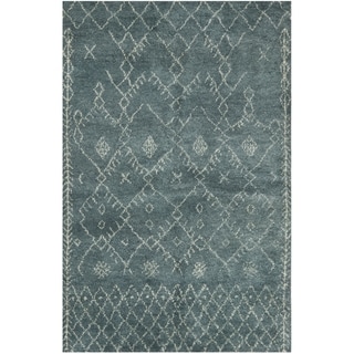 (>_<)  Safavieh Hand-knotted Loft Aquamarine New Zealand Wool Rug (8' x 10')