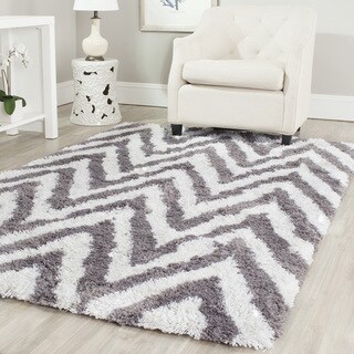 Huge Selection Safavieh Handmade Shag Ivory/ Grey Acrylic Rug (10' x 14')