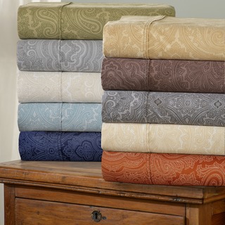 Special Offers Italian Paisley 600 Thread Count Cotton Blend Sheet Set and Pillowcase Separates
