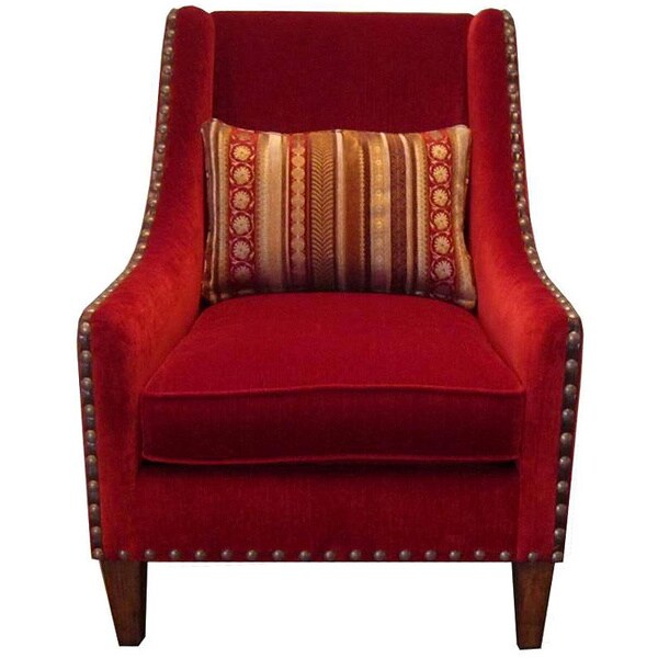 Ventura Madison Chenille & Leather Accent Chair 15692631 Overstock