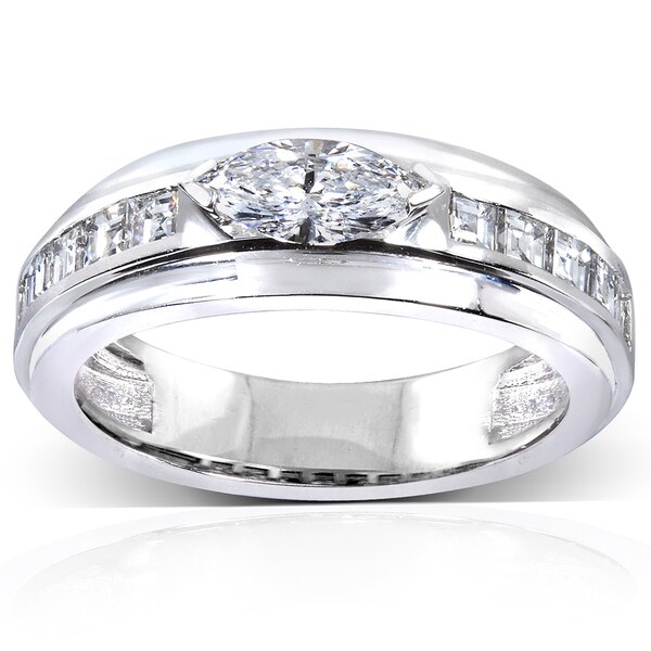Annello 10k White Gold 1 110 Ct Tdw Marquise Diamond Ring Ef Vs2