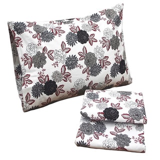 Tribeca Living Dahlia Floral Printed Deep Pocket Flannel Sheet Set - Overstock™ Shopping - Great ...