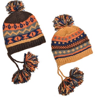 'My Very Own Pompom' Hand-knit Woolen Winter Hat (Nepal)-Image