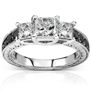 black and white diamond engagement rings