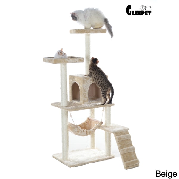 GleePet 57inch Faux Fur Cat Tree 15700054 Overstock Shopping The