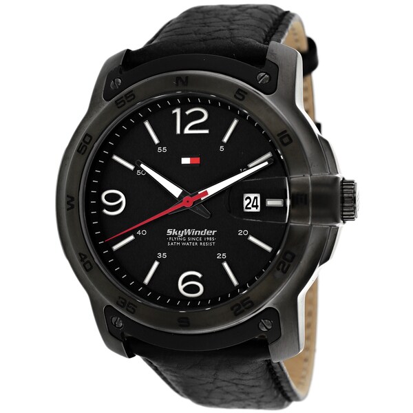 Tommy Hilfiger Men's Skywinder Stainless Steel and Leather Strap Watch