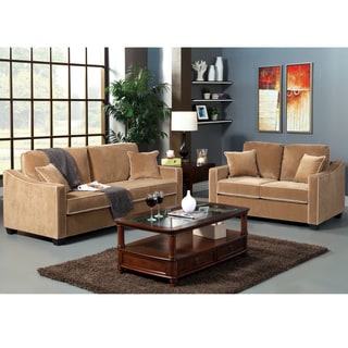 Cyna Fabric 2-piece Sofa and Loveseat Set - 16609406 - Overstock.com