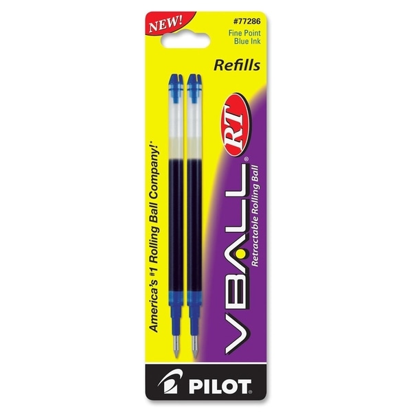 Pilot Refill for V Ball Retractable Rolling Ball Pen Fine Blue Ink 2/PK