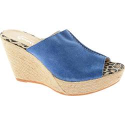 Women's Castell London Wedge Espadrille China Blue Suede-Image