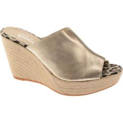 Women's Castell London Wedge Espadrille Platinum Leather-Image