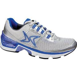 Women's Aetrex XSPRESS Fitness Runner Silver/Blue Mesh-Image