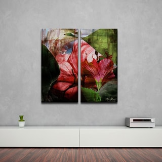 Online Specials  Alexis Bueno 'Hibiscus' 2-piece Oversized Abstract Canvas Wall Art