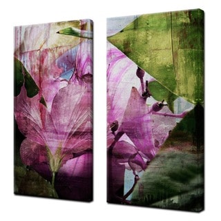 Special Offers Alexis Bueno 'Hibiscus' 2-piece Oversized Abstract Canvas Wall Art Set
