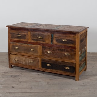@@@ >  Handcrafted Reclaimed Stripped Wood 7-drawer Chest (India)