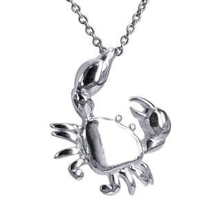 Feisty Claws Crab .925 Sterling Silver Slide Pendant