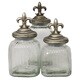 Casa Cortes Fleur de Lis 3-piece Glass Canister Set