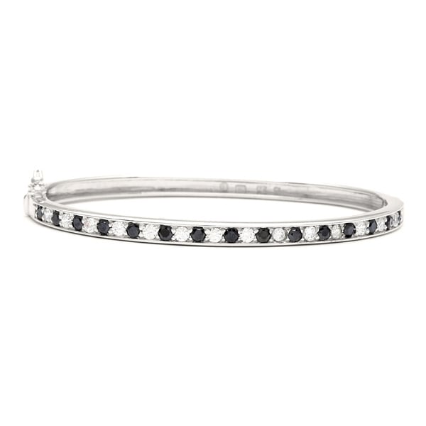Sunstone Sterling Silver Bangle Bracelet Made with Swarovski Zirconia