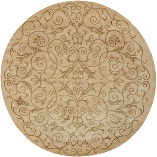 For sale Safavieh Hand-knotted Tibetan Iron Scrolls Ivory Wool/ Silk Rug (8' Round)