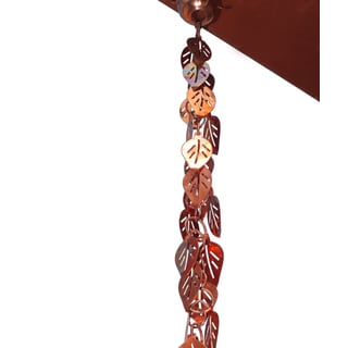 Cascading Leaves 8.5-foot Copper Rain Chain