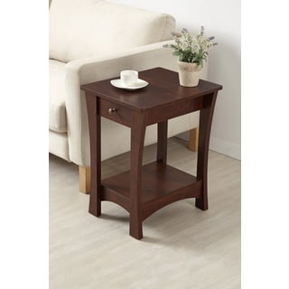 Low Price Furniture of America Amber Single Drawer Vintage Walnut End Table