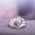 Miadora Sterling Silver 1/4ct TDW Diamond Bridal Ring Set (H-I, I2-I3)