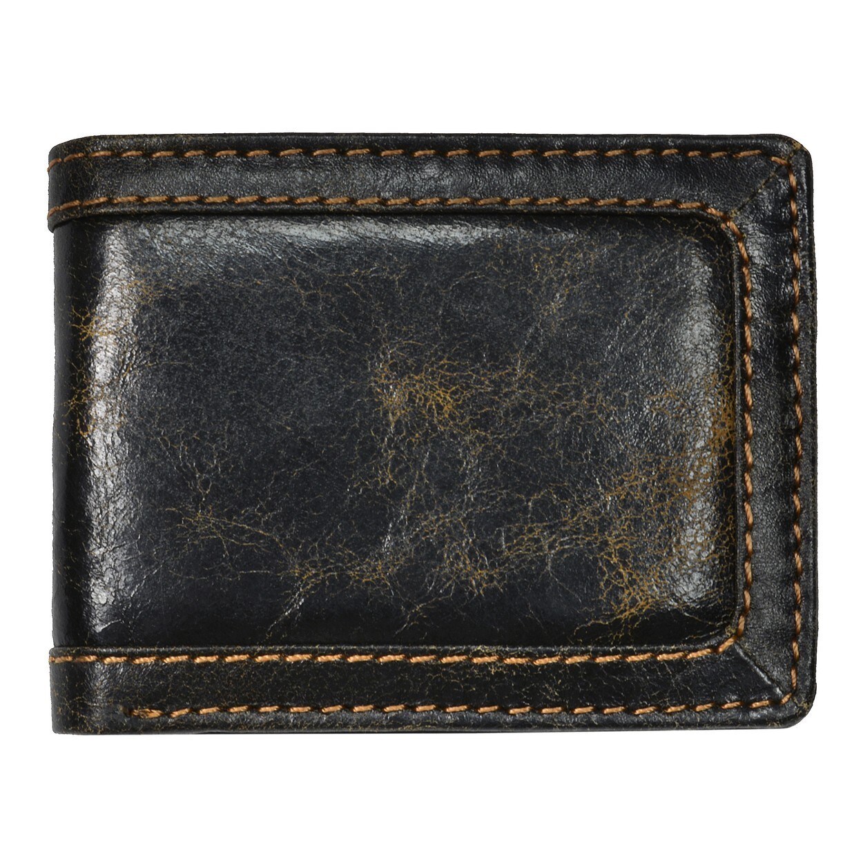 Men's Black Leather Distressed Bifold Wallet Overstock Shopping