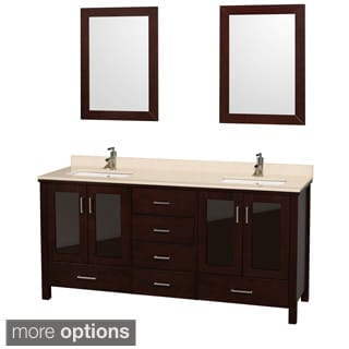 Lucy 72-inch Espresso 2-mirror Double Bathroom Vanity