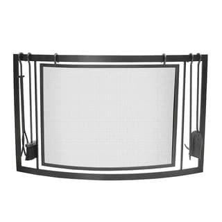 For sale Napoleon Black Curved Fireplace Screen/ Tool Set