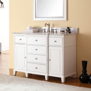 Best Shopping Avanity Windsor 48-inch Single Vanity in White Finish with Sink and Top