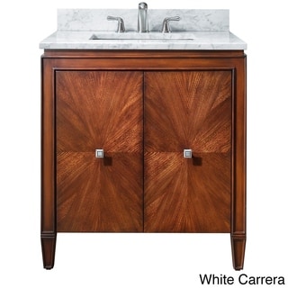 Hot Deal Avanity Brentwood 31-inch Single Vanity in New Walnut with Sink and Top