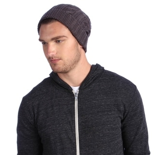 Muk Luks Men's Grey Knit Cable Cuffed Hat-Image