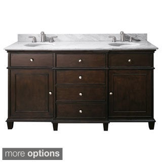 @@@ >  Avanity Windsor 60-inch Double Vanity in Walnut Finish with Dual Sinks and Top