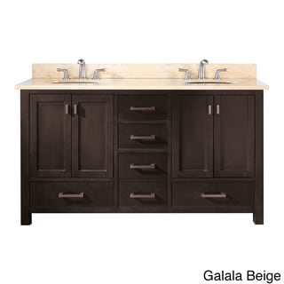 (_ _ ) Avanity Modero 60-inch Double Vanity in Espresso Finish with Dual Sinks and Top