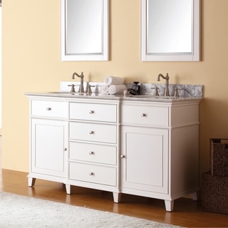 --->  Avanity Windsor 60-inch Double Vanity in White Finish with Dual Sinks and Top