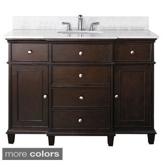 Hot Deal Avanity Windsor 48-inch Single Vanity in Walnut Finish with Sink and Top