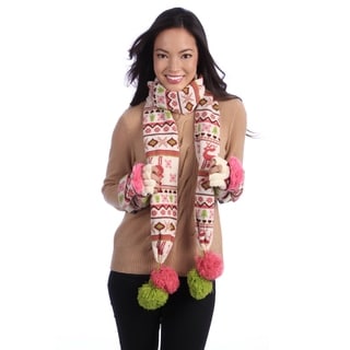 Muk Luks Women's Knit Scarf and Flip Gloves Set-Image