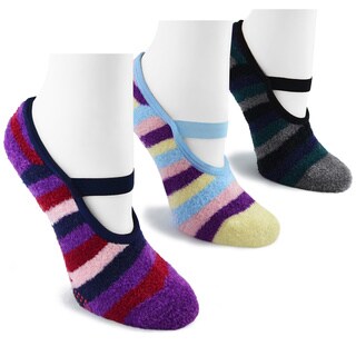 MUK LUKS Women's 3 Pair Buttercreme Maryjane with Aloe Socks-Image