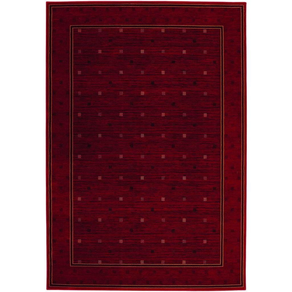 Everest Gridiron/ Crimson Rug (53 X 76) (CrimsonSecondary colors Black, rose rud, sage, sahara tanPattern GeometricTip We recommend the use of a non skid pad to keep the rug in place on smooth surfaces.All rug sizes are approximate. Due to the differen